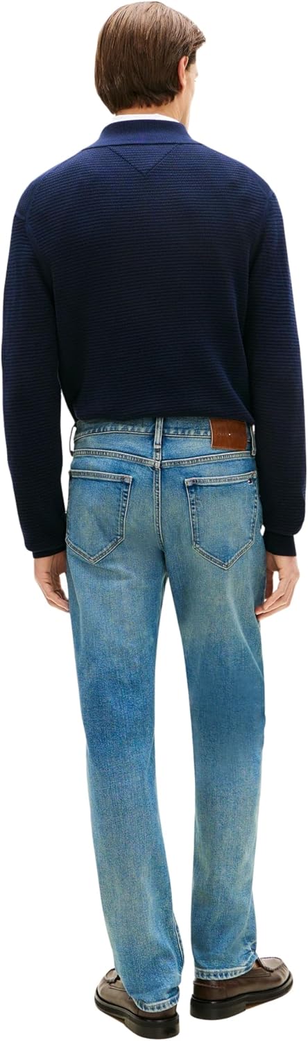 Detalle de Tommy Hilfiger Slim Straight Denton Kai Blue Mw0mw42318 – Jean homme droit, coupe Slim Straight