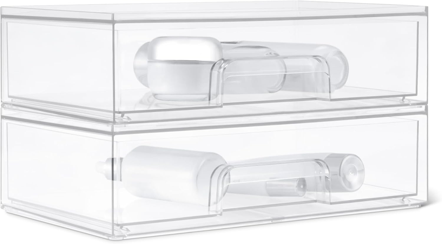Thumbnail 6 de Amazon Basics : lot de 4 tiroirs de rangement empilables en plastique transparent pour maquillage