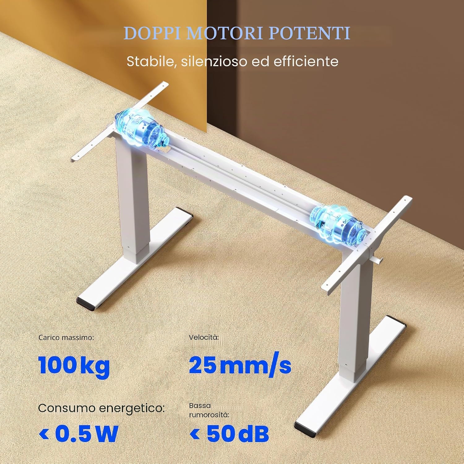 Detalle 2 de FLEXISPOT scrivania regolabile in altezza a 2 motori 180x80 cm con piano unico e memoria