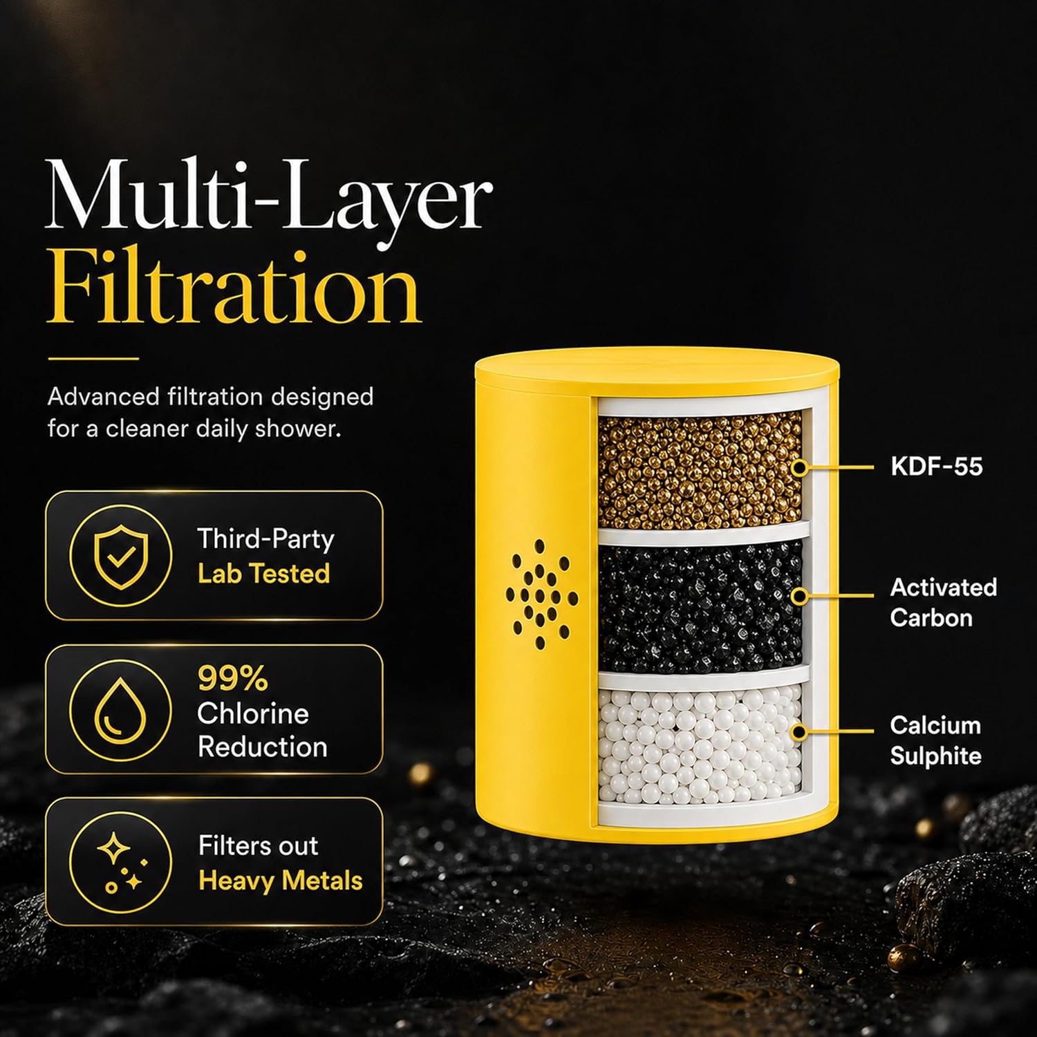 Detalle 2 de Afina Filtered Shower Head with KDF-55 Filtration — High-Pressure Rainfall (Chrome)