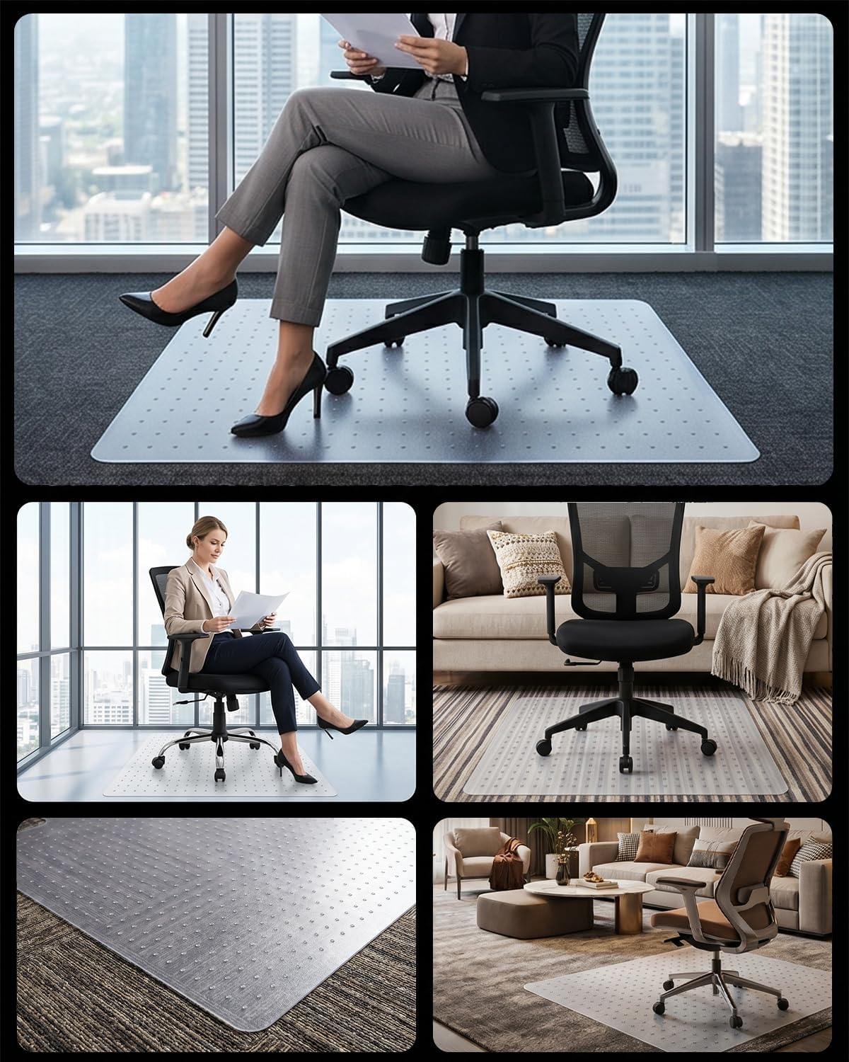 Thumbnail 6 de PVC Office Chair Mat for Carpet Floors 90x120 cm – Clear, Non-Slip, 2.2 mm Thick