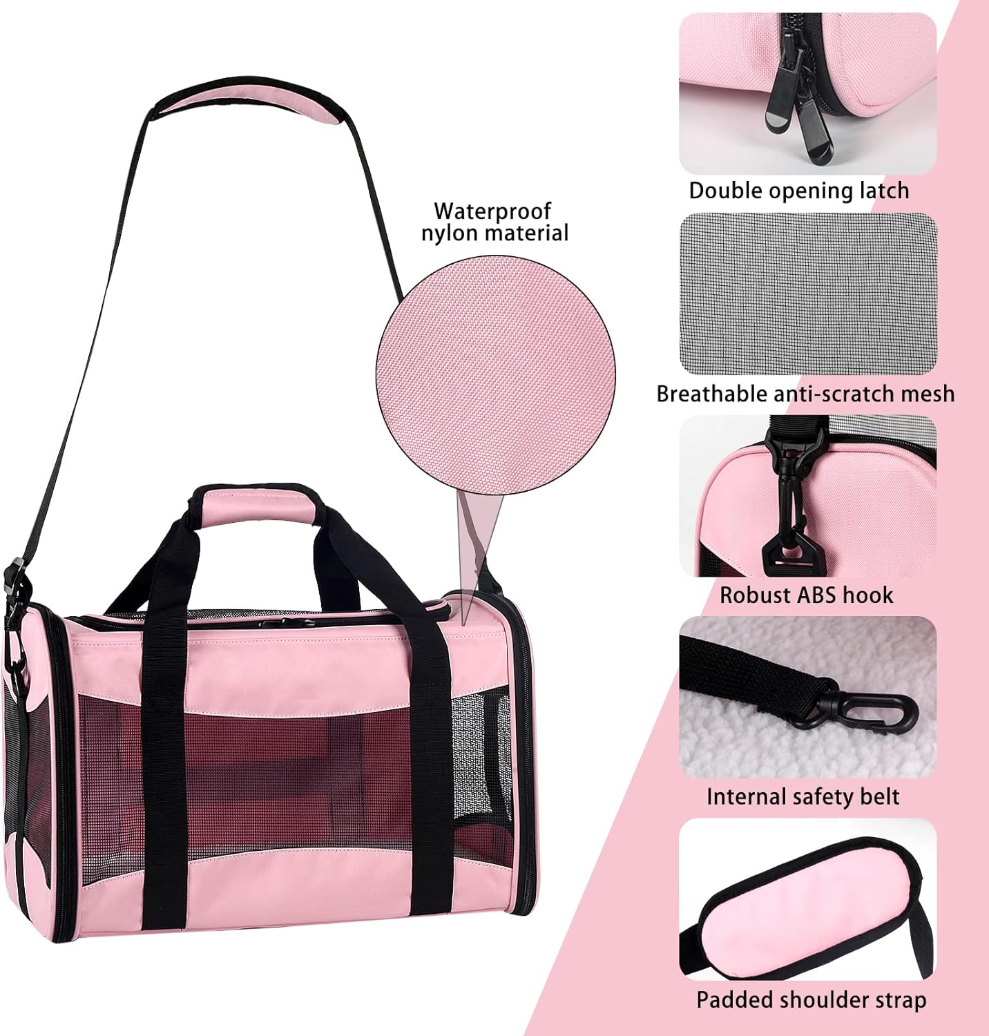 Detalle 1 de Cat Carrying Case 17x11x11 in Pink