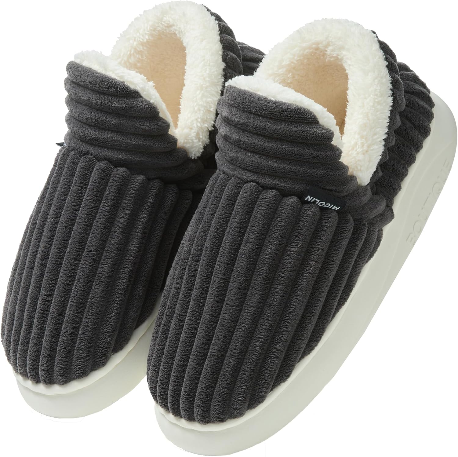 Detalle de Donpapa Chaussons d’hiver femme et homme fermés en peluche, antidérapants