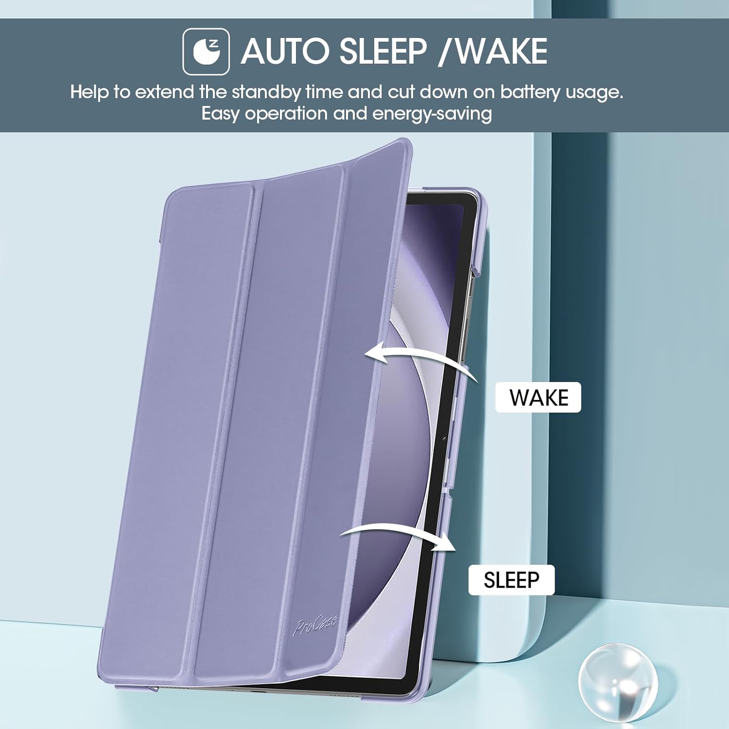 Thumbnail 5 de ProCase Smart Case for Galaxy Tab A9+ Plus 11-inch (2023) – Slim trifold folio cover in light purple