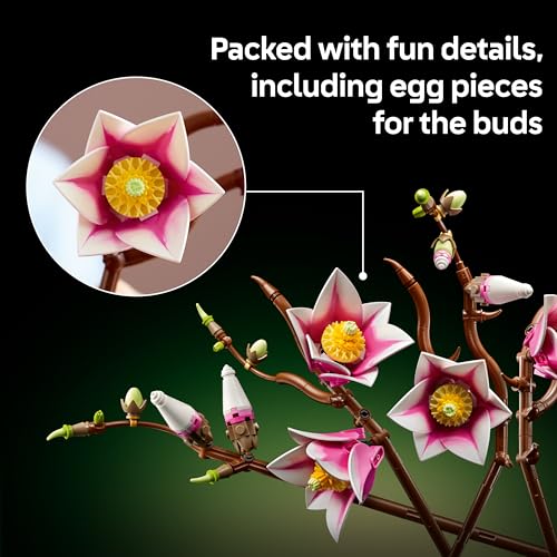 Detalle de LEGO Botanicals Magnolia Branches (11510) – Artificial Flower Set for Adults