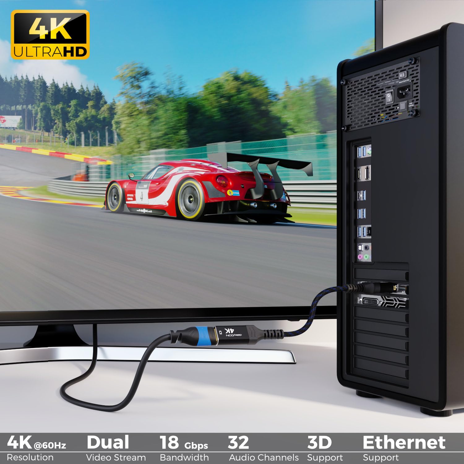 Thumbnail 3 de deleyCON 4K DisplayPort auf HDMI Adapter – DP zu HDMI, 4K@60Hz, uni-direktional