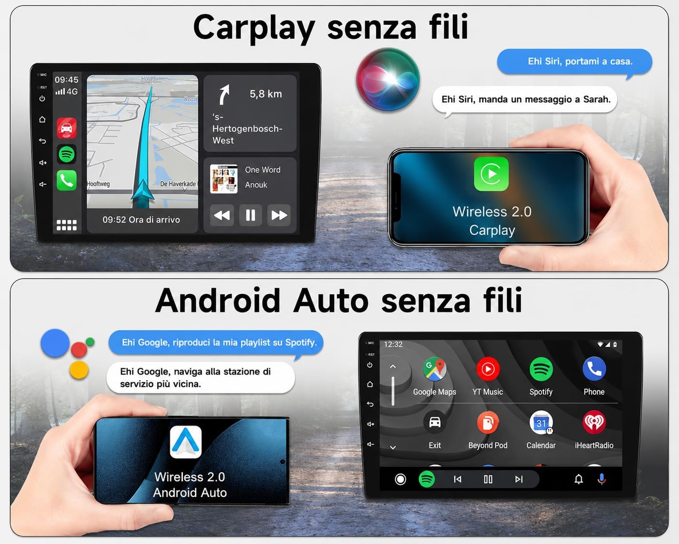 Thumbnail 4 de ACAVICA Autoradio Android 15 4+64GB per Opel Corsa D/Astra/Zafira/Vivaro (8" HD, Split Screen, CarPlay/Android Auto) Nero