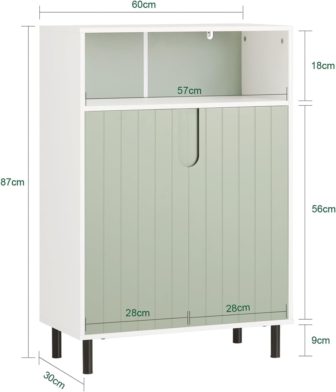 Detalle 1 de SoBuy BZR138-GR armario baño 60 x 30 x 87 cm