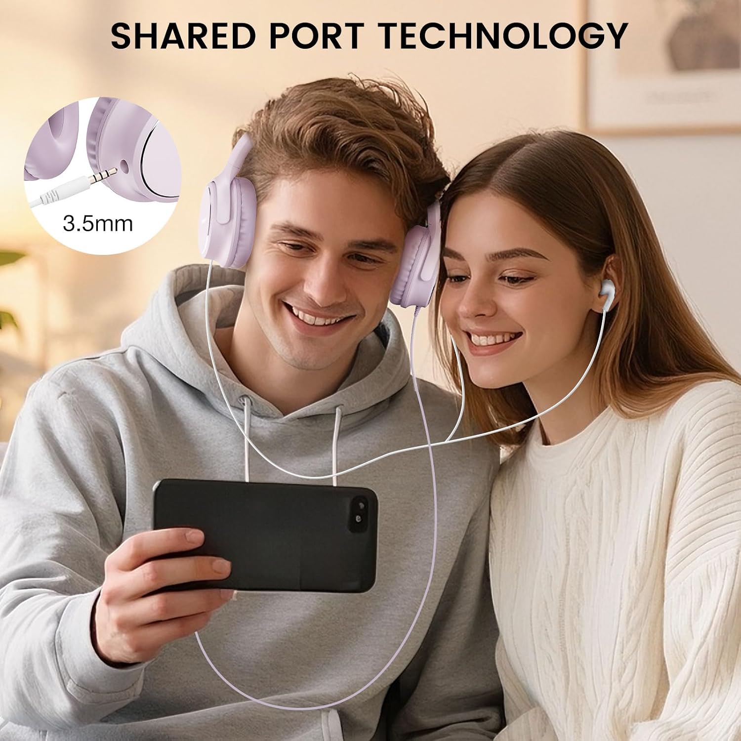 Thumbnail 6 de Wuopzf USB‑C wired over‑ear headphones with microphone, volume control and foldable design