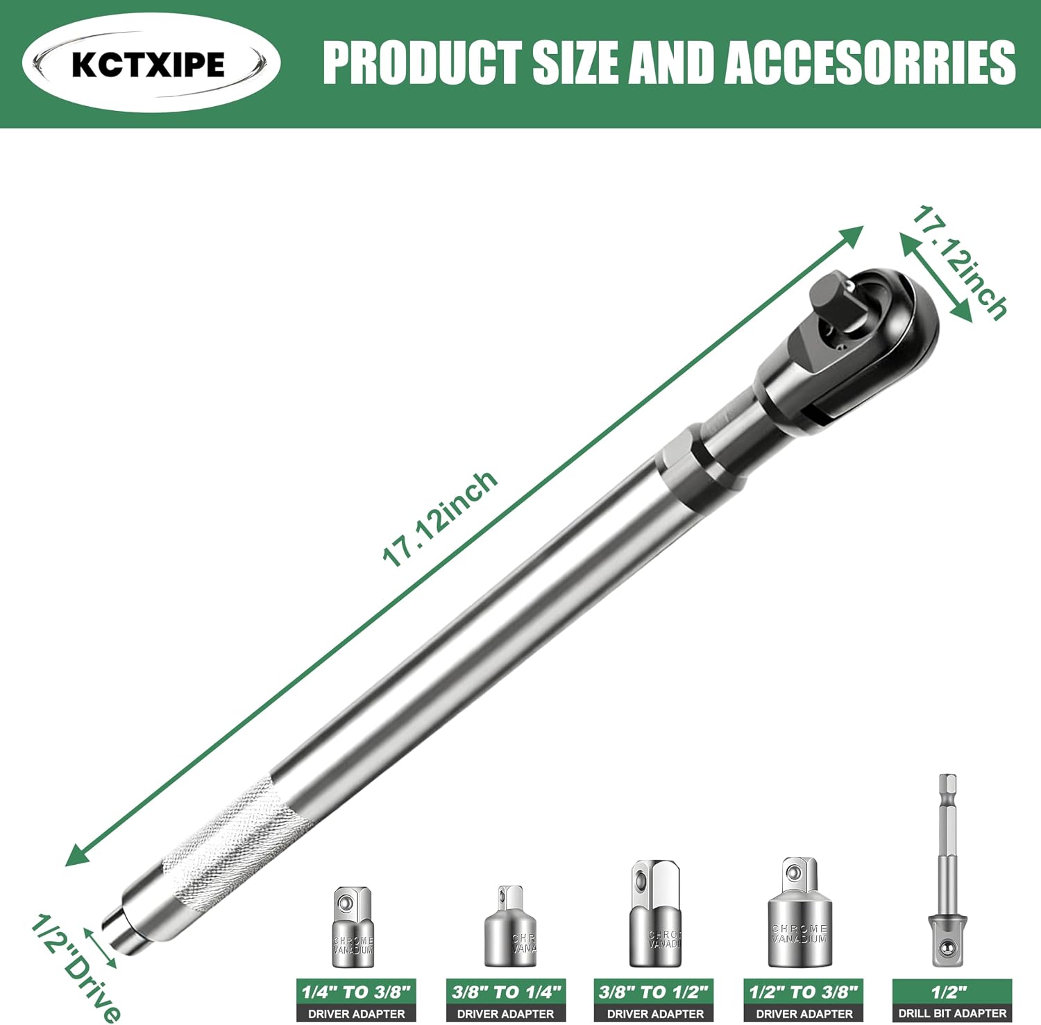 Thumbnail 1 de KCTXIPE Offset Extension Wrench, 1/2-inch drive