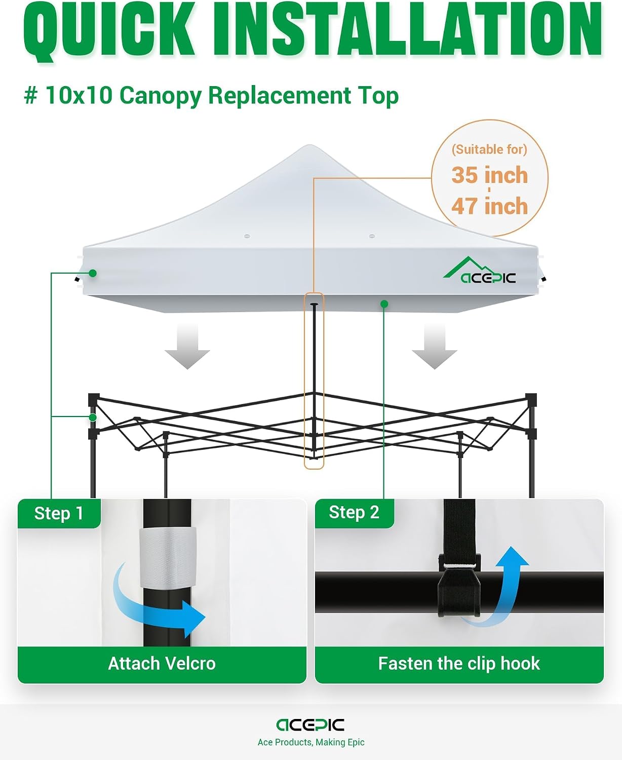 Detalle 1 de ACEPIC Canopy Replacement Top, 500D