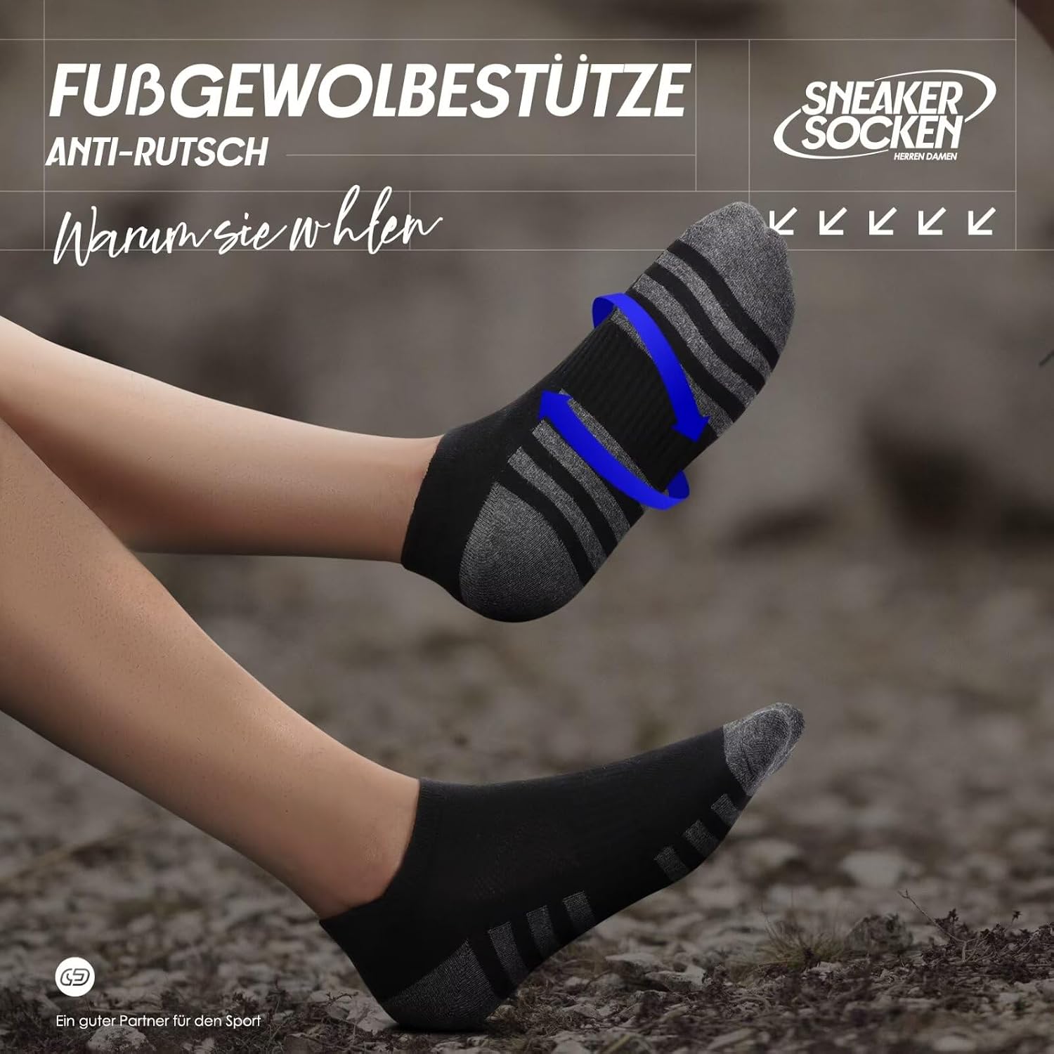 Detalle de YouShow 10 Paar Sneaker Socken für Herren – atmungsaktiv, schweißableitend, gepolstert