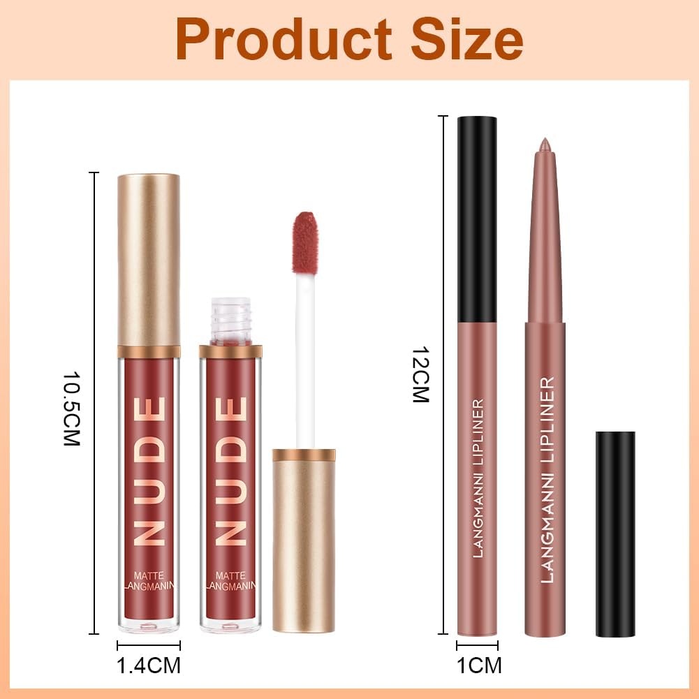 Detalle de LOPHE Rossetto Liquido 12 Pezzi – Kit Labbra Opaco a Lunga Durata (6 Lucidalabbra Liquid Matte + 6 Pencil Lip Liner)