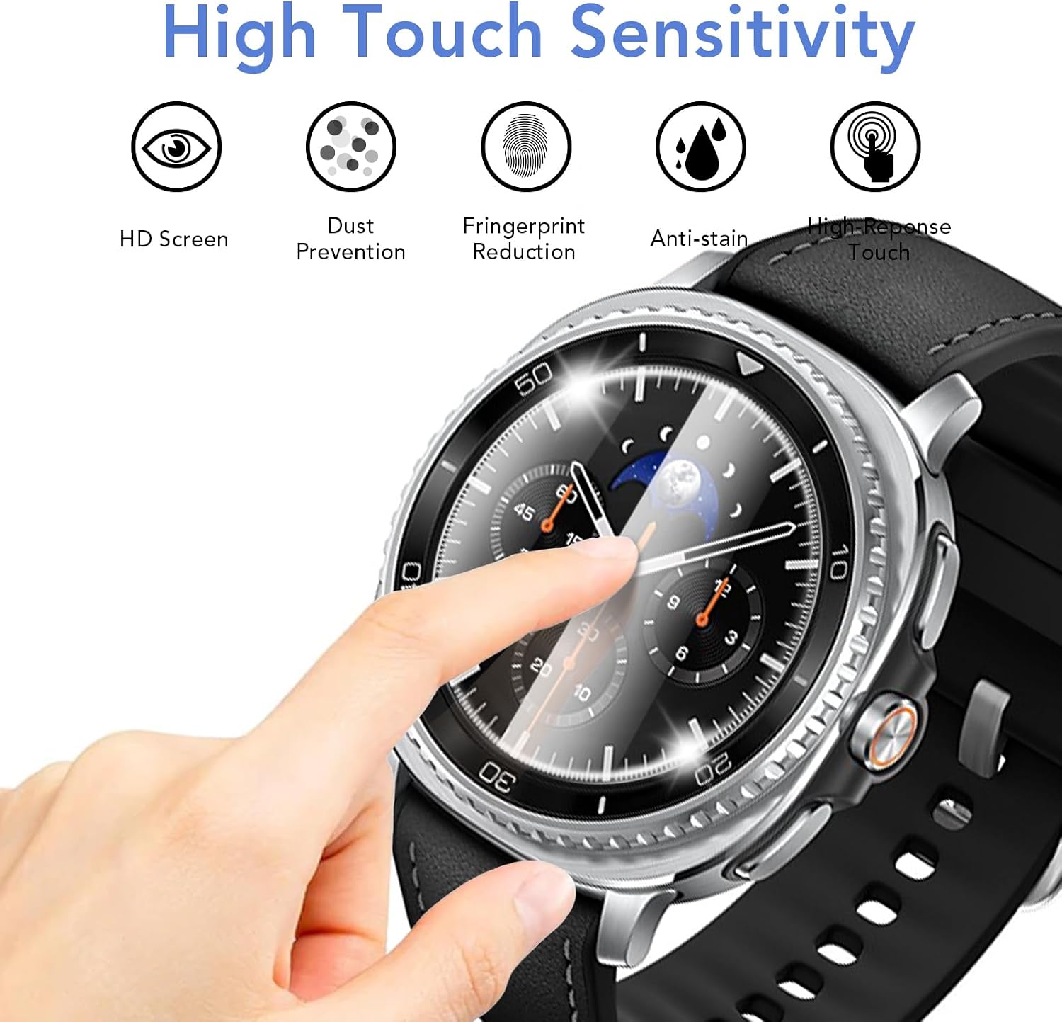 Detalle de SPGUARD 2 Pack Screen Protector for Samsung Galaxy Watch 8 Classic 46mm