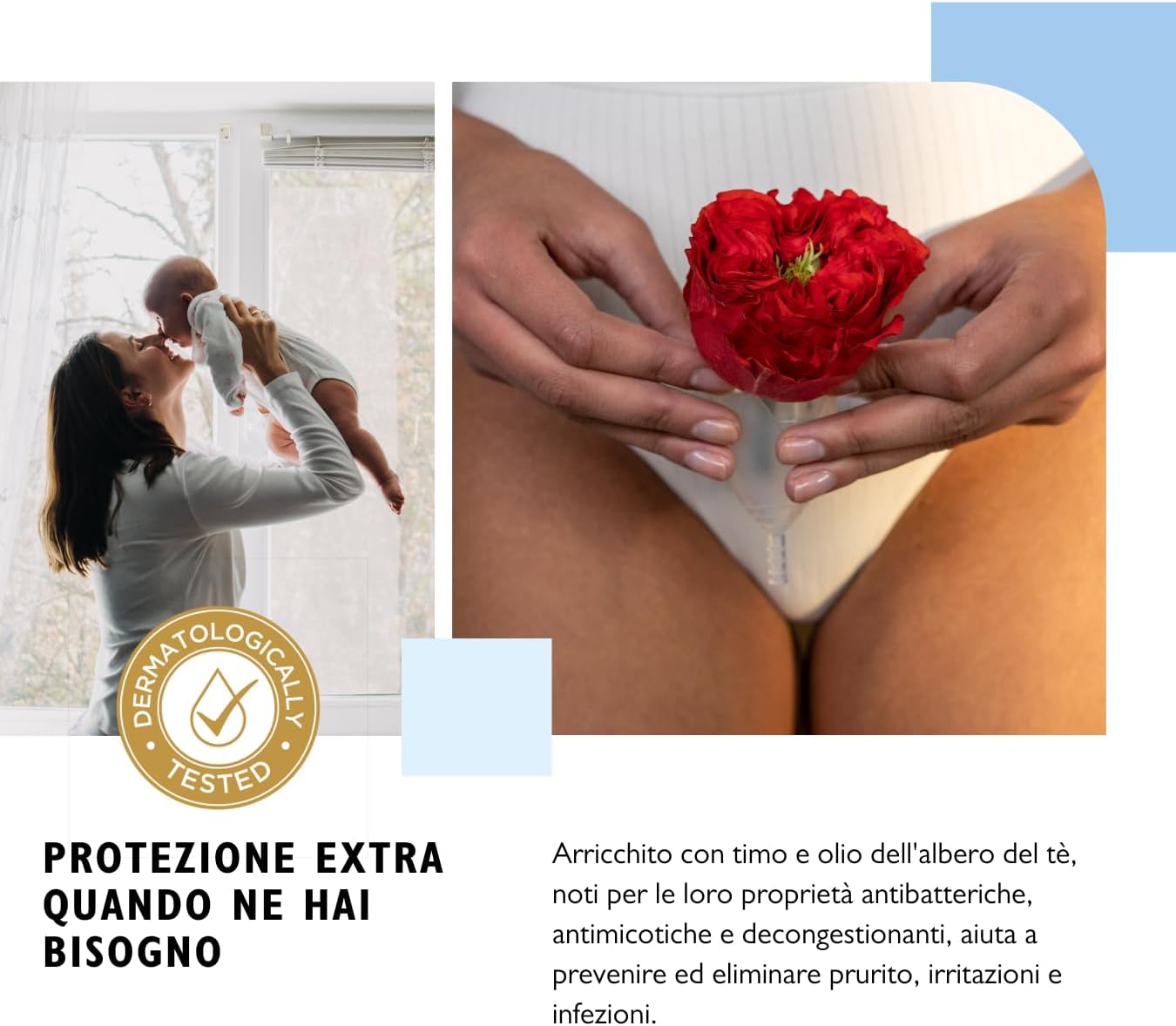 Detalle de Farmoderm Lavaggio intimo Femminile Protezione Extra 300ml – Detergente delicato per gravidanza, post-partum e ciclo mestruale