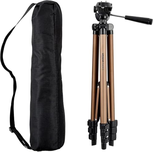 Detalle de Amazon Basics Trípode para Cámara 127 cm/50 in, ligero y compacto en champán