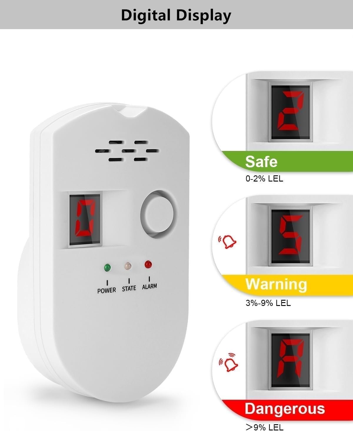 Thumbnail 2 de Gas Leak Detector 85dB Home Alarm