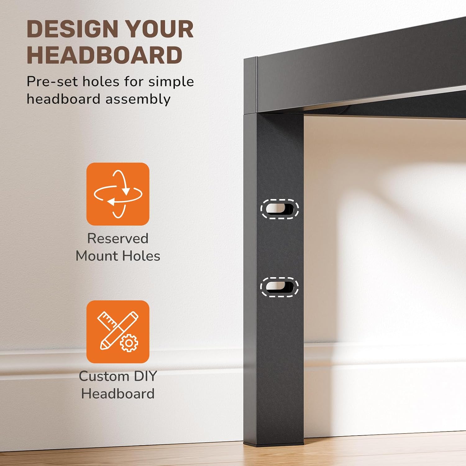 Detalle 1 de Sweetcrispy Metal Bed Frame, Twin XL