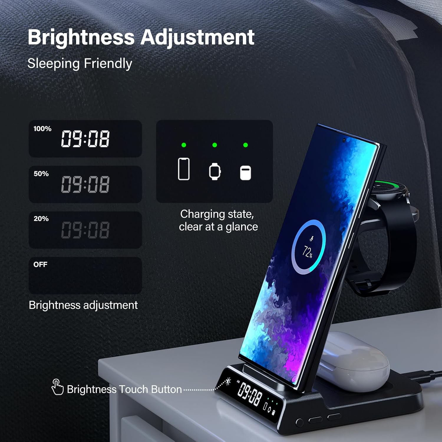 Thumbnail 2 de Samsung 3‑in‑1 Wireless Charger for Galaxy