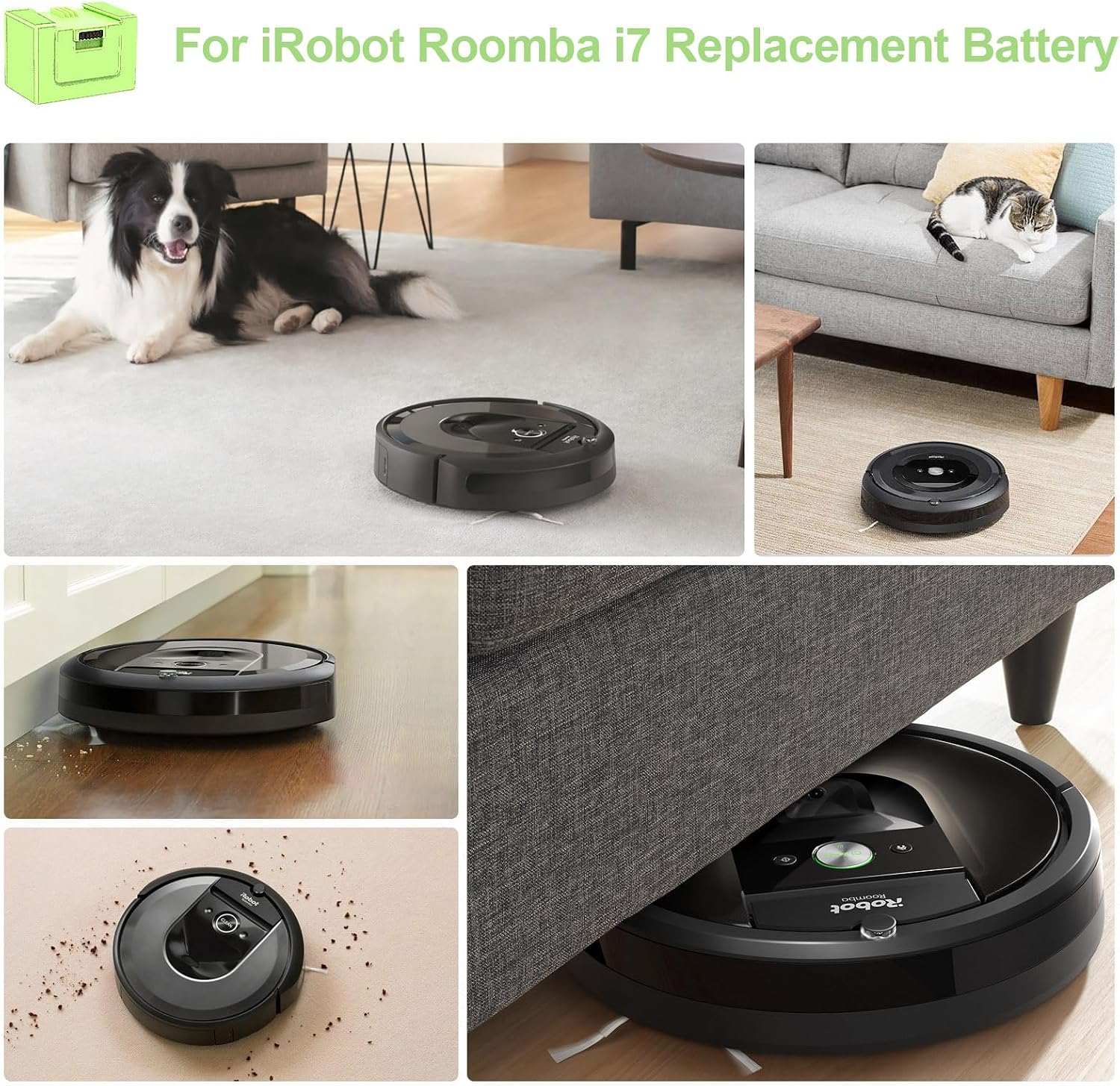 Detalle de ASUNCELL Ersatzakku für i7, Li-ion-accu 14,4 V en 4000 mAh voor Roomba