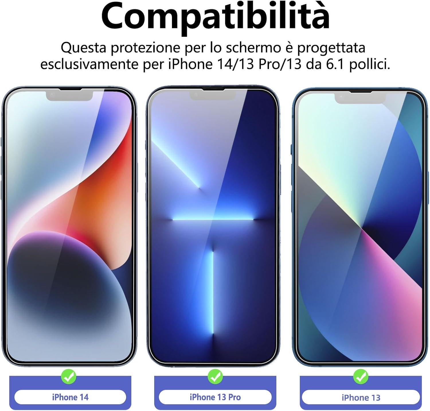 Detalle 2 de NEW'C Vetro temperato per iPhone 13/14 6,1" 0,33mm
