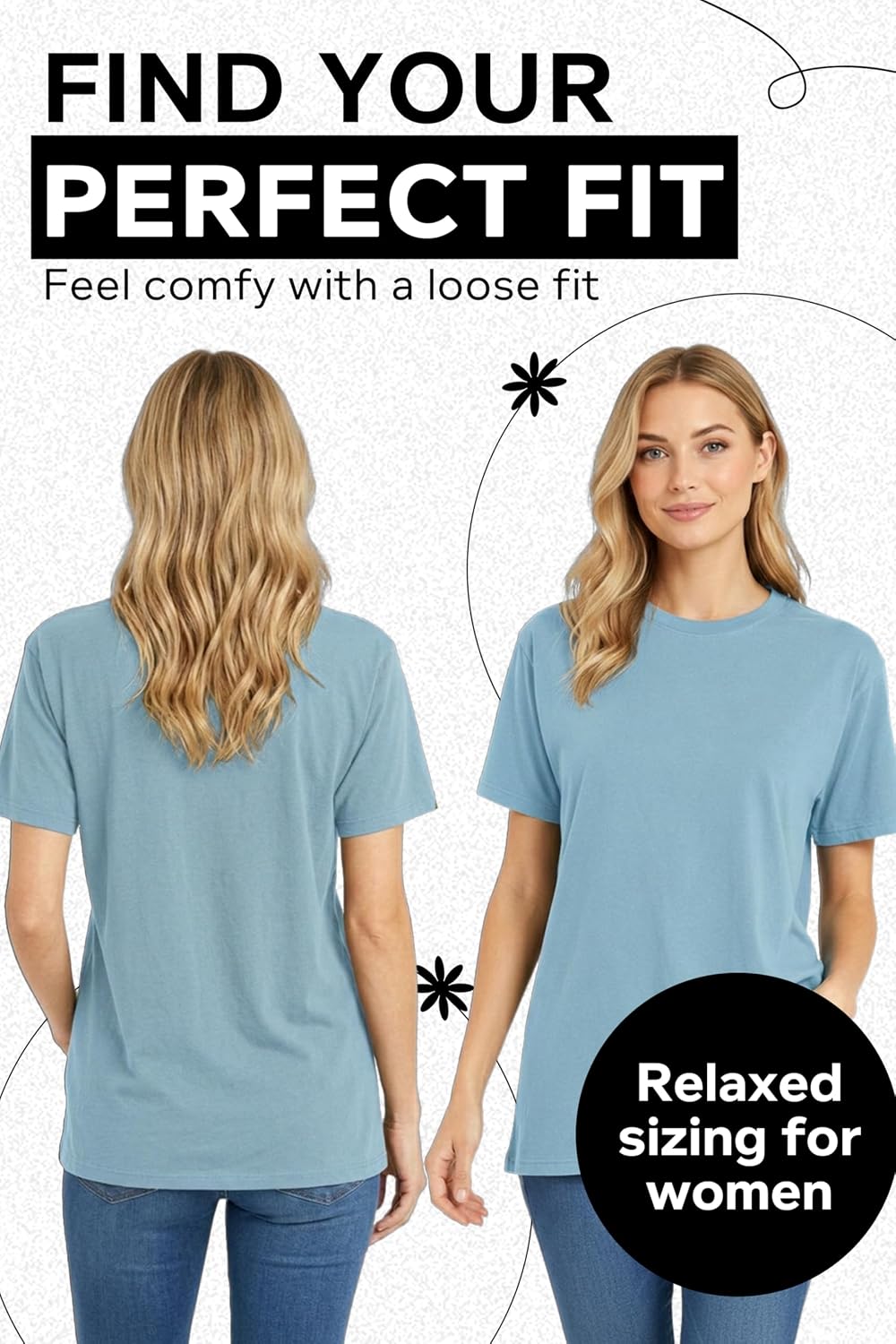 Thumbnail 6 de Re Tech UK 100% Cotton Women's T Shirt – Soft, Loose Fit Plain Tee