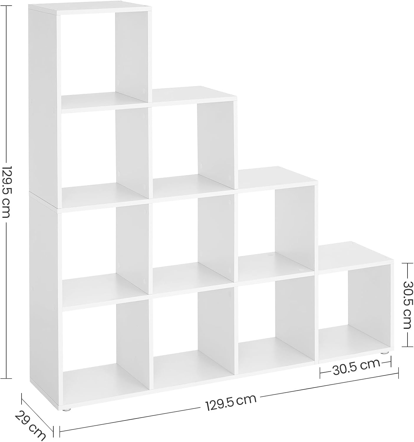 Detalle de VASAGLE CUSTOS Collection LBC10WT 10-Cube Bookcase, Cloud White
