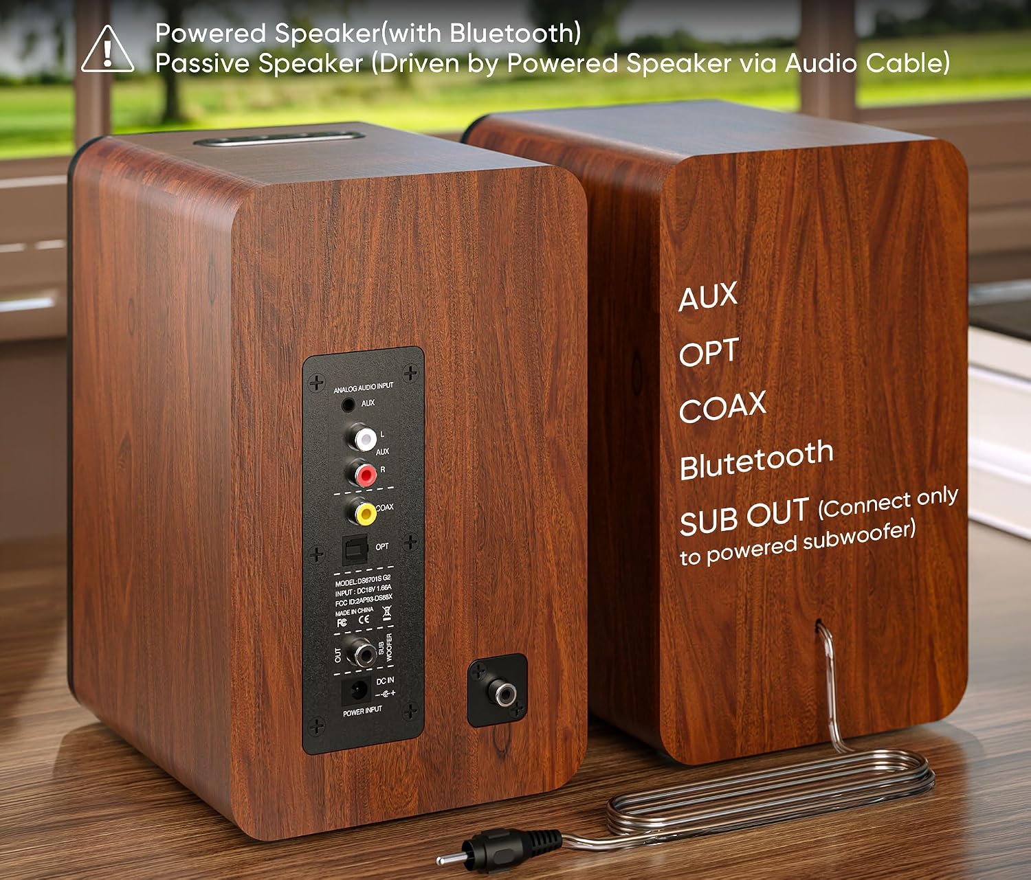 Detalle de Saiyin Bluetooth Bookshelf Speakers 30W x2