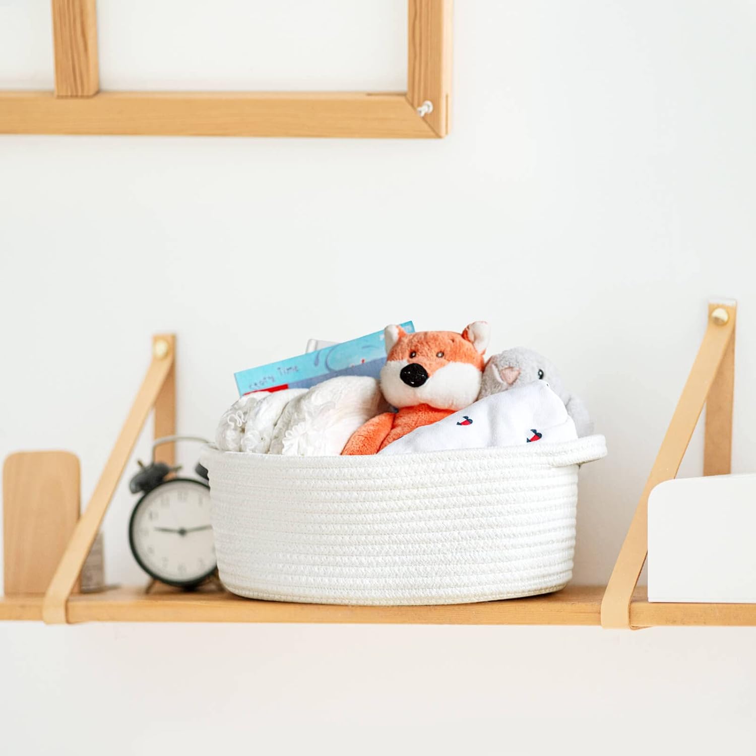 Thumbnail 1 de TIMEYARD Osterkorb mit Henkel – geflochtener Baumwollseil-Korb (30 x 20 x 12 cm) in Weiß für Ordnung & Geschenke