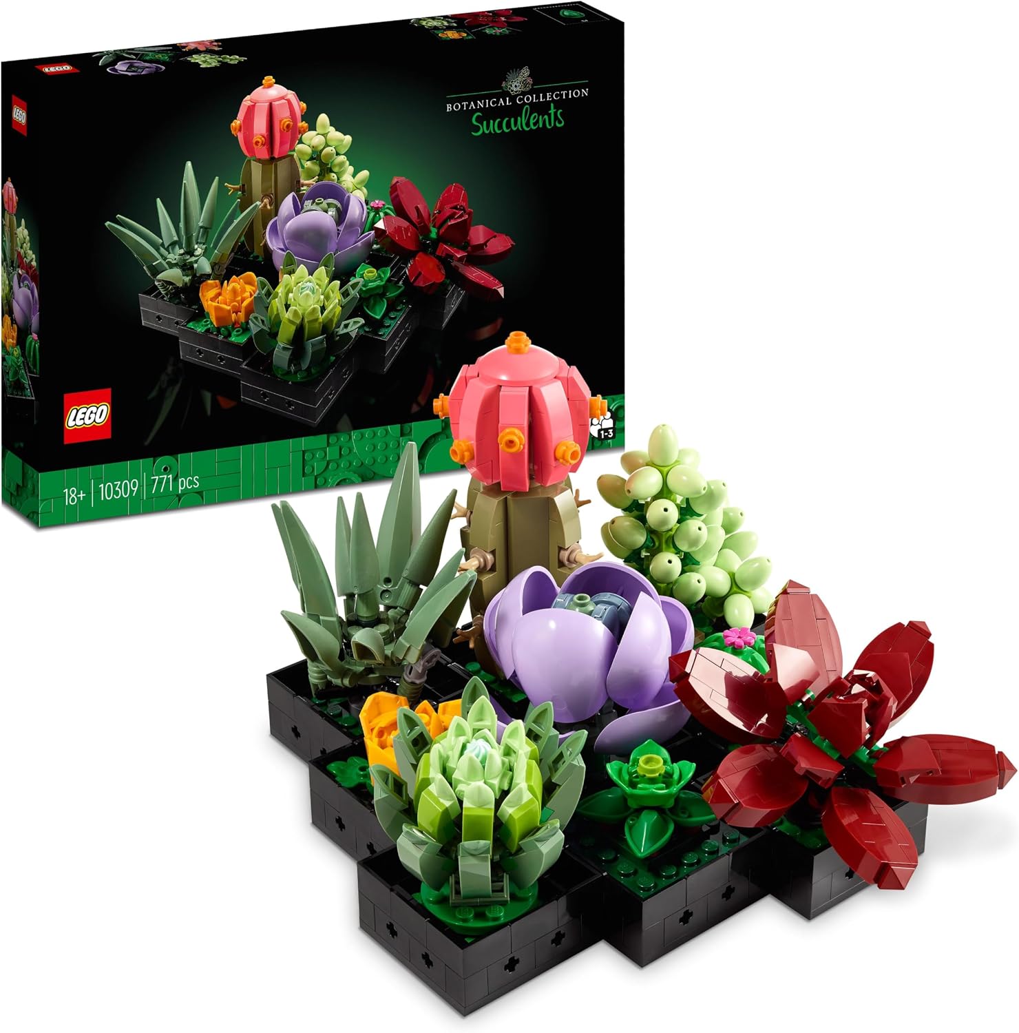 Detalle de LEGO Botanicals Succulents 10309 – Build 9 Small Artificial Plants