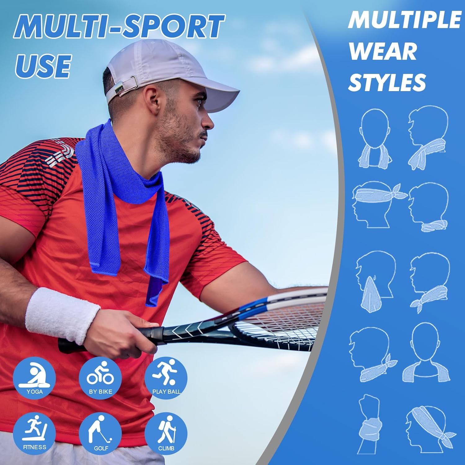 Thumbnail 2 de CSITE 4 Pack Cooling Towels (47"x12") for Neck and Face