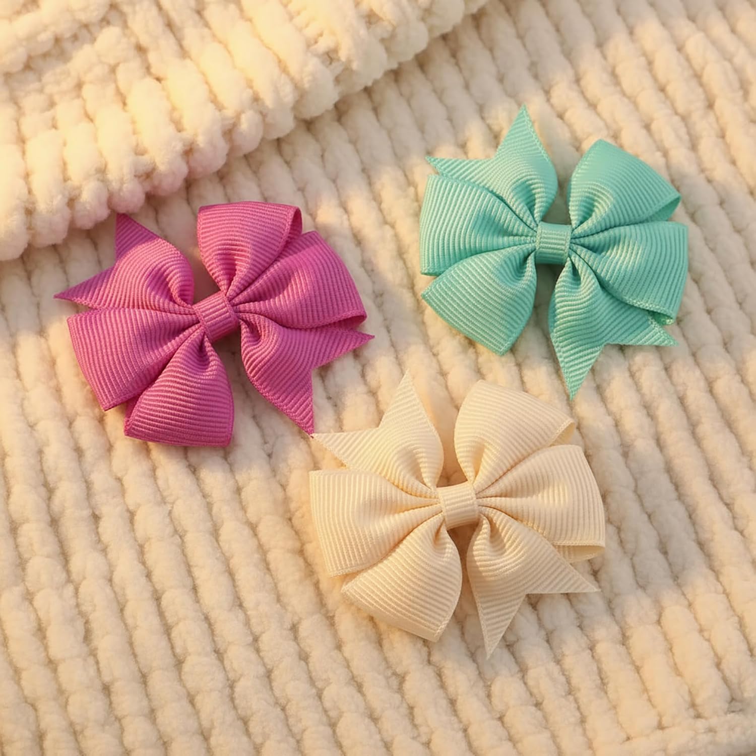 Detalle 2 de 60Pcs Baby Hair Bows Clips: 2-Inch Fully Lined Clips for Infant & Toddler Girls (30 Pairs)