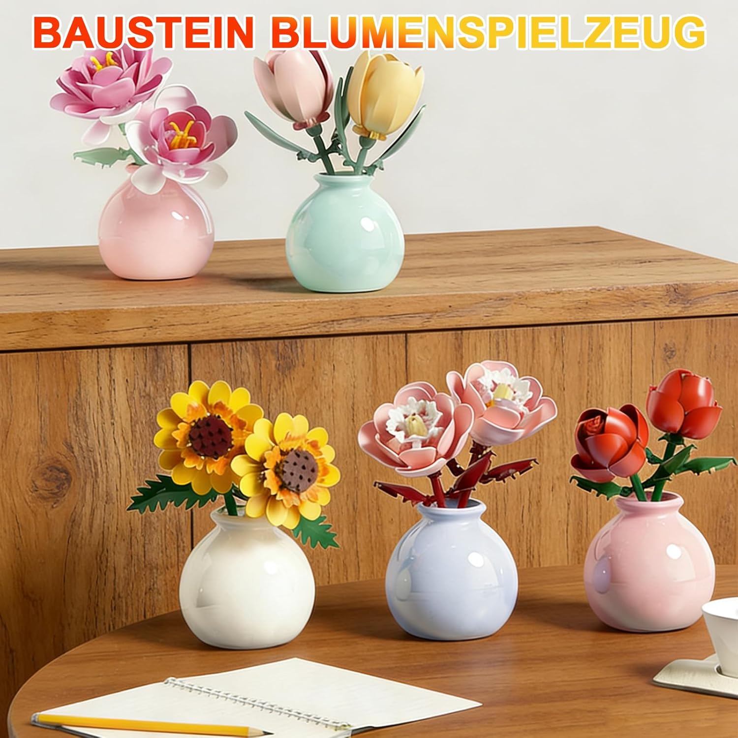 Thumbnail 5 de runpeak Klemmbausteine Blumen Set – Dekorative Bausteine für Zuhause