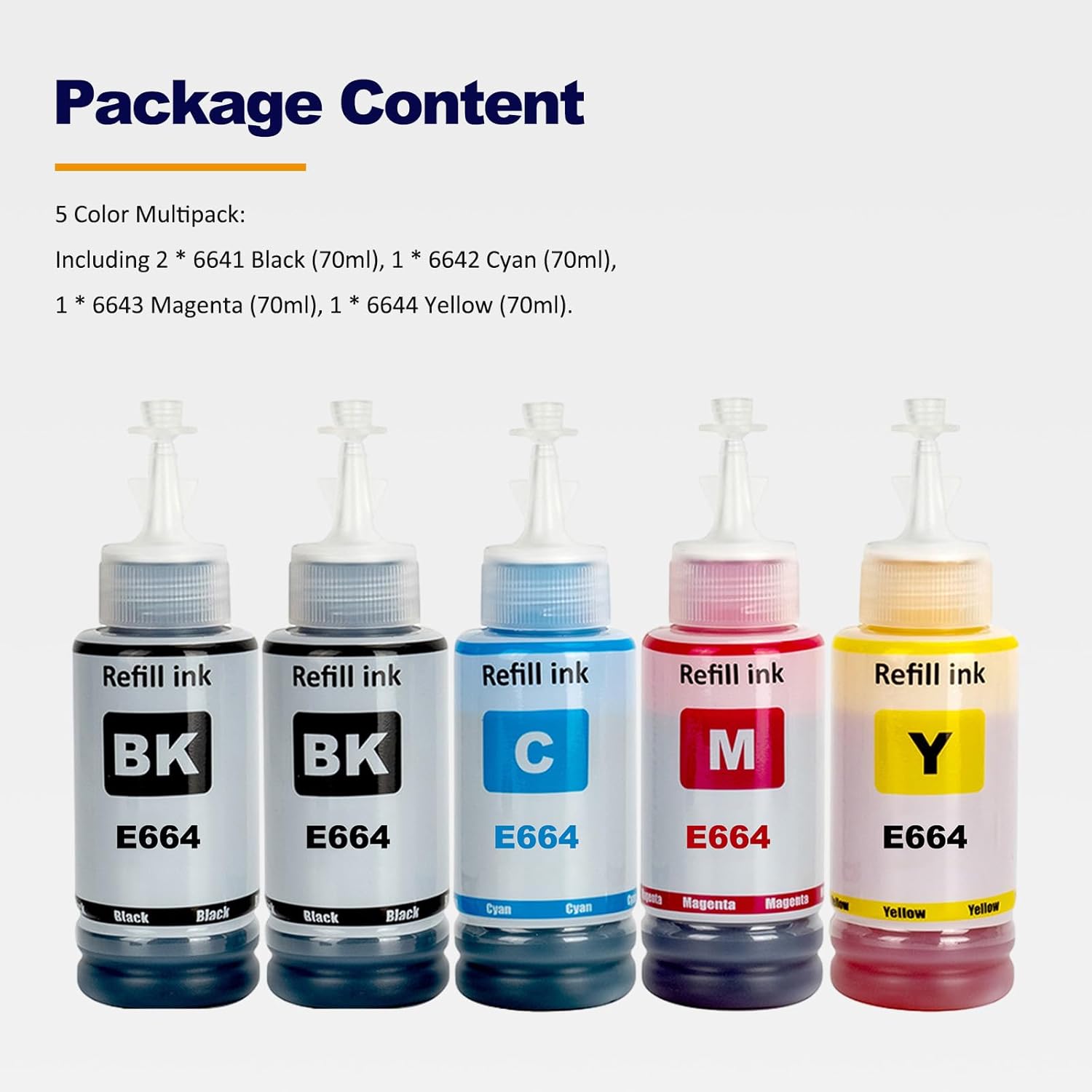 Thumbnail 3 de LAIPENG 664 inchiostro compatibile per stampanti serie ET e L (BK*2/C/M/Y) in confezione multipla da 5 colori