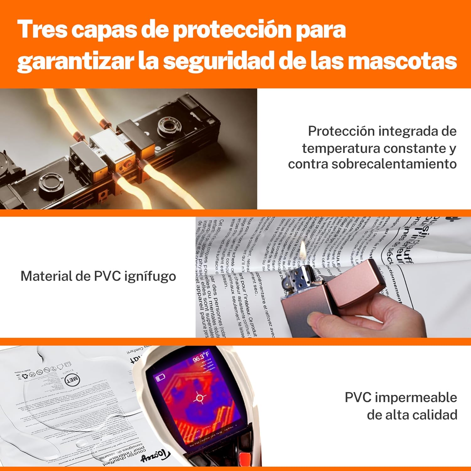 Thumbnail 5 de Toozey Manta Eléctrica para Mascotas 70x40 cm