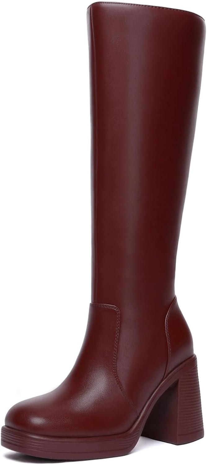 Thumbnail 6 de Athlefit Knee-High Boots with Wide-Calf Fit, Side Zipper and 3.68-Inch Heel