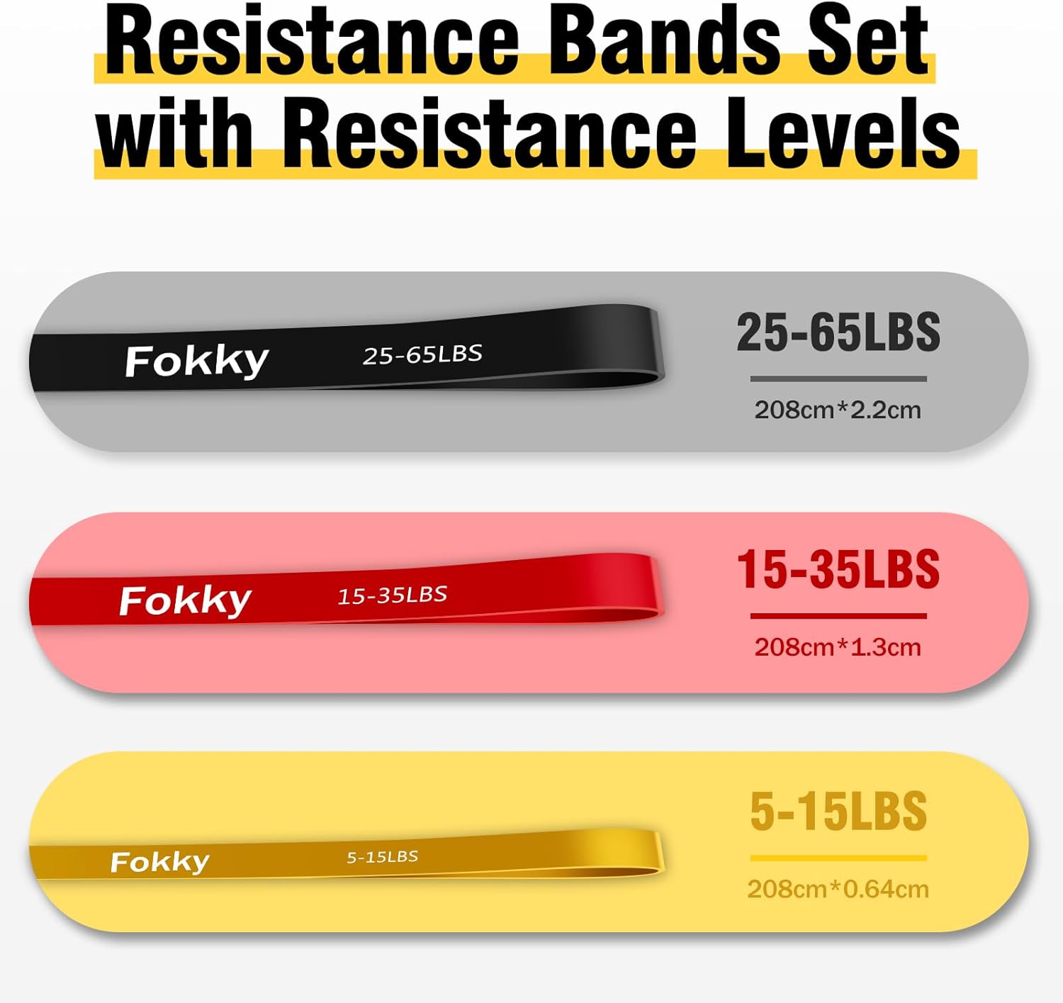 Thumbnail 1 de Fokky Resistance Bands Pull Up Bands Set 3 Levels