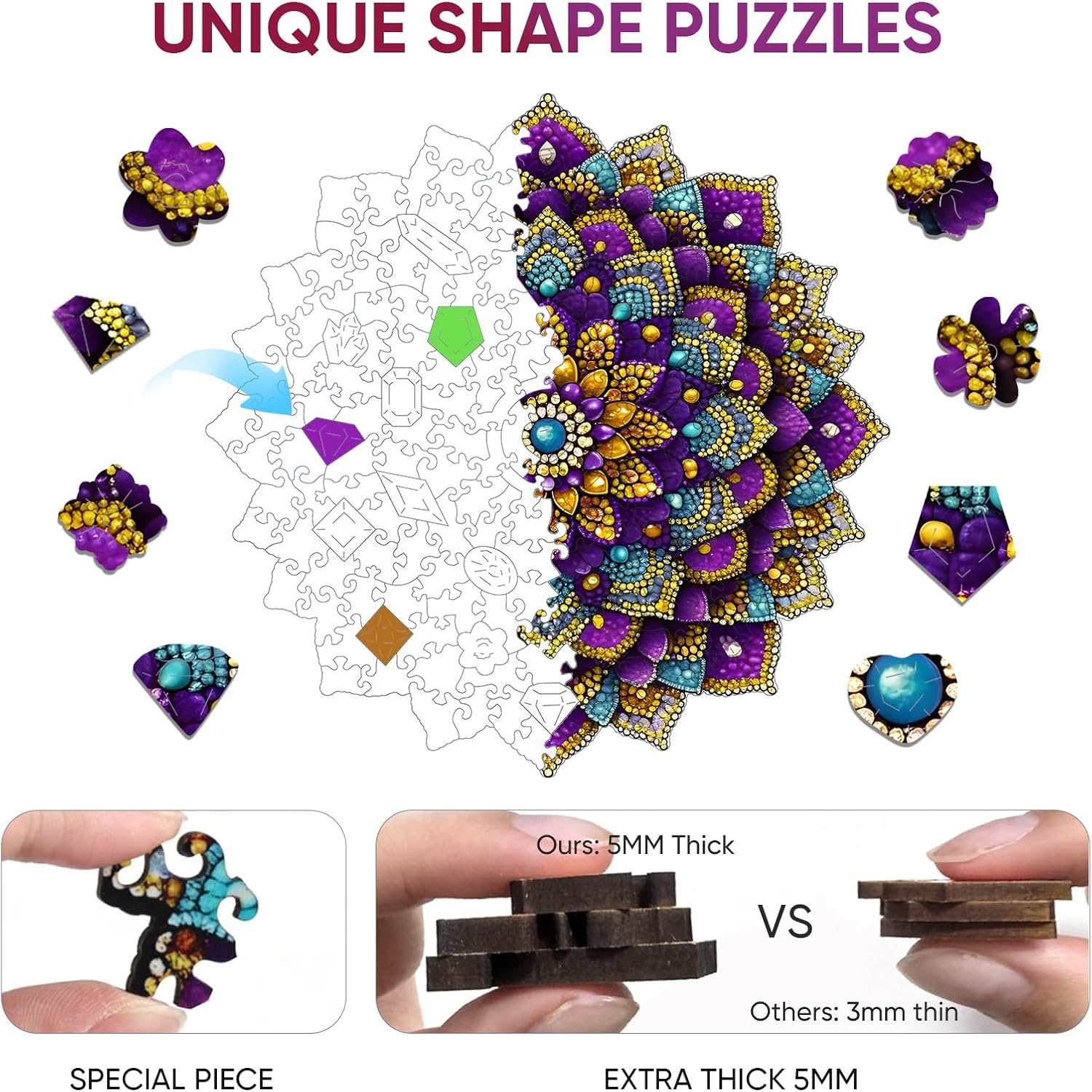 Detalle de MYS A·U·R Wooden Puzzle, 500 Pieces