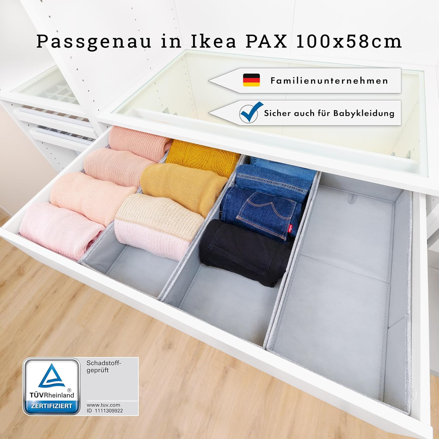 Detalle 2 de SIMPLE JOY PAX100 FileFolding Box für IKEA Pax 4er Set