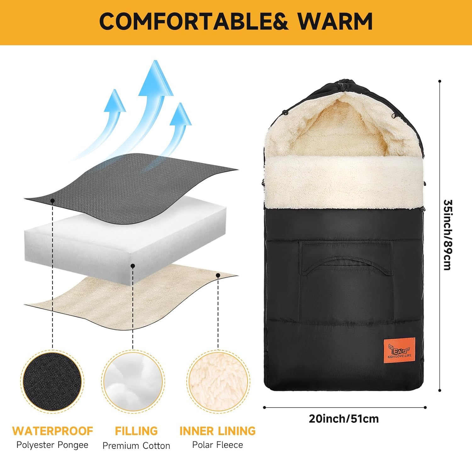 Thumbnail 2 de EAQ Cosytoes Footmuff 90×50 cm