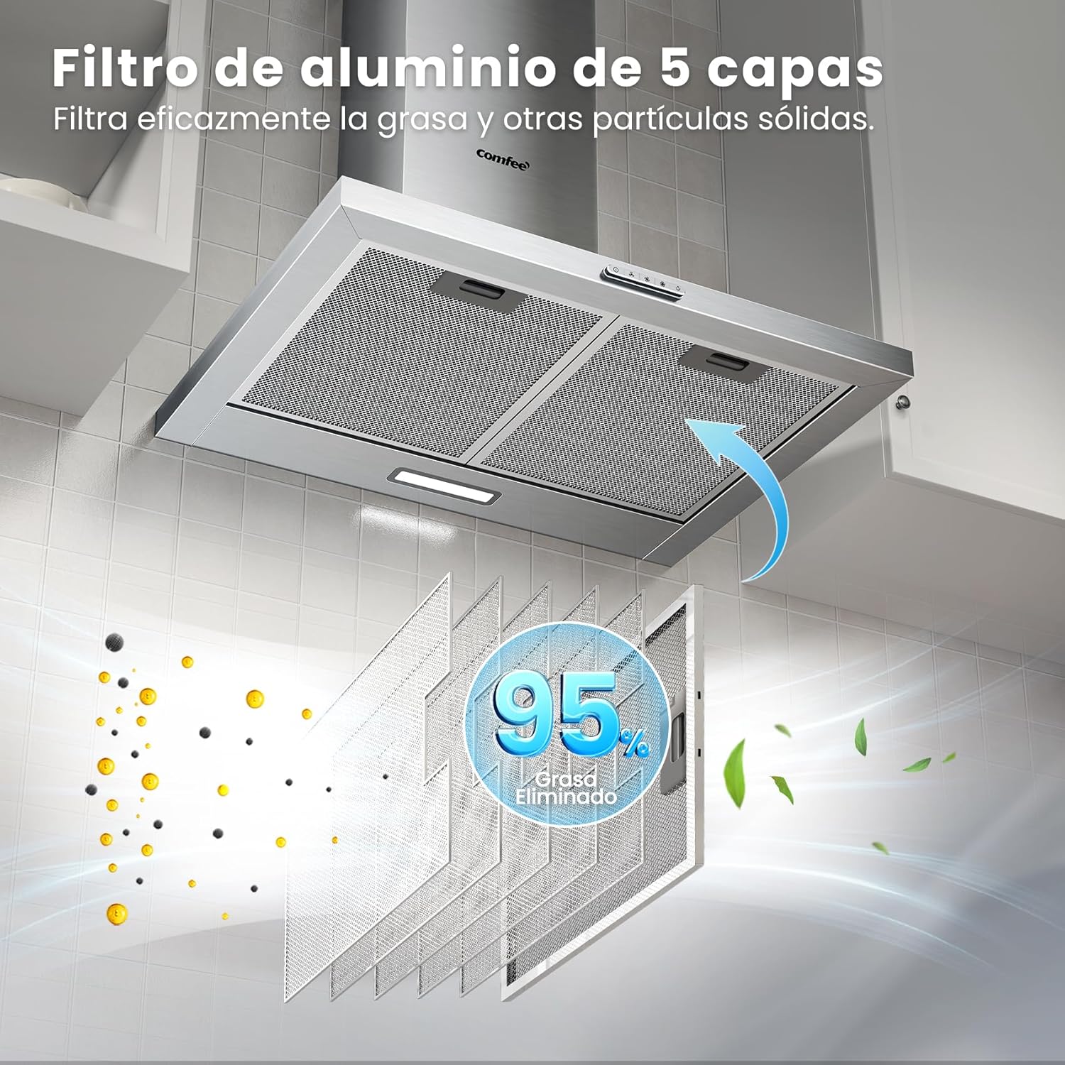 Thumbnail 4 de COMFEE' PYRA17SS-60 campana extractora 400 m³/h