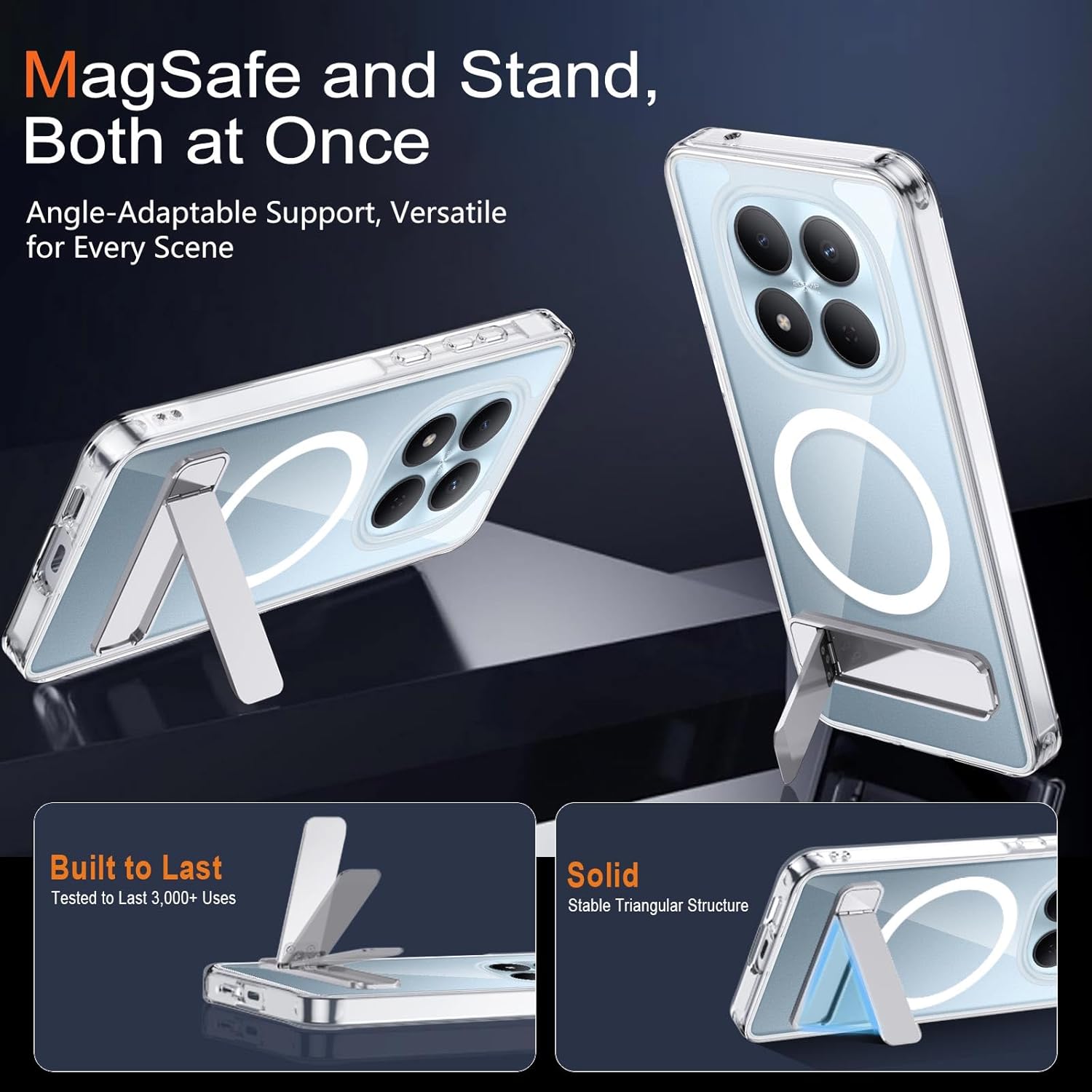 Detalle de XTCASE Cover Magnetica Trasparente per Xiaomi Redmi Note 15 Pro 5G with MagSafe compatibile
