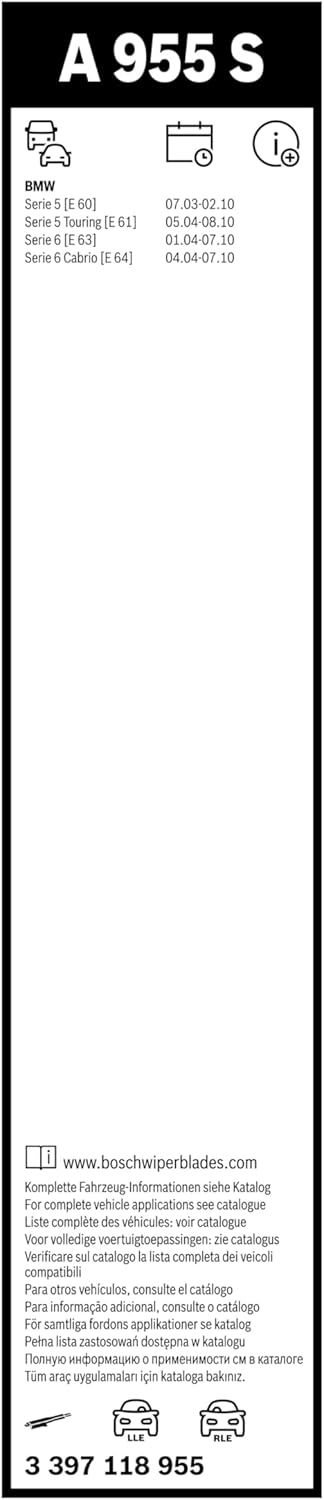 Thumbnail 2 de Tergicristalli Bosch Aerotwin A955S per parabrezza anteriore (set) 600/575 mm