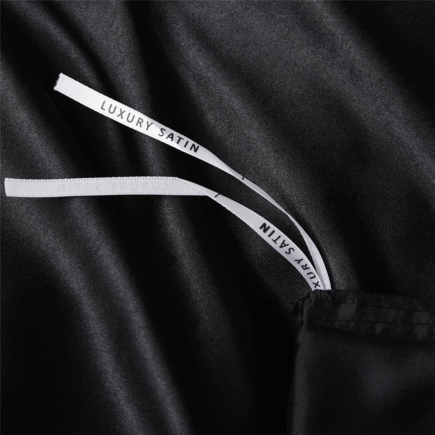 Thumbnail 5 de Satin Bettwäsche-Set 200x220 cm (3-teilig) Schwarz „Silky Touch“ mit Reißverschluss