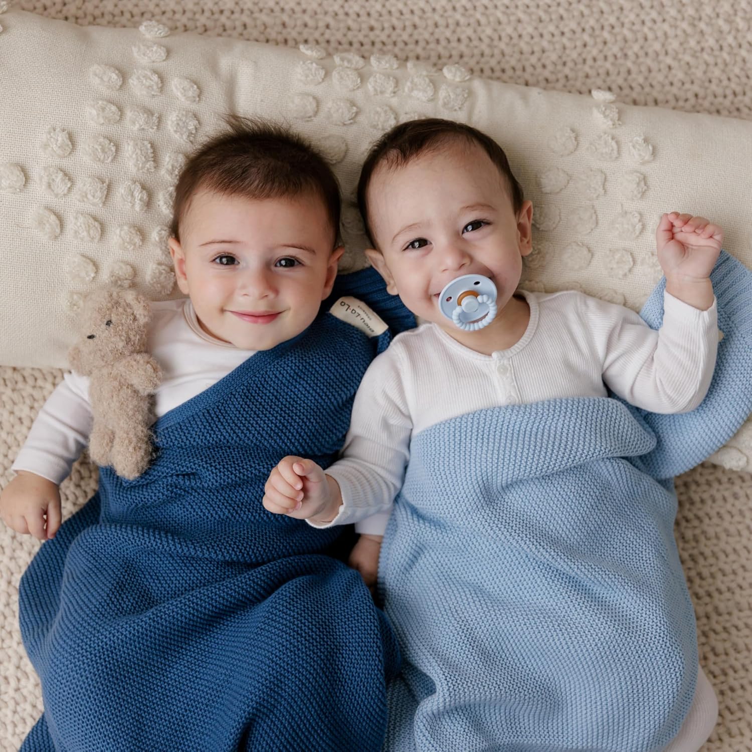 Thumbnail 1 de Bleu La La Heritage Knit Baby Blanket