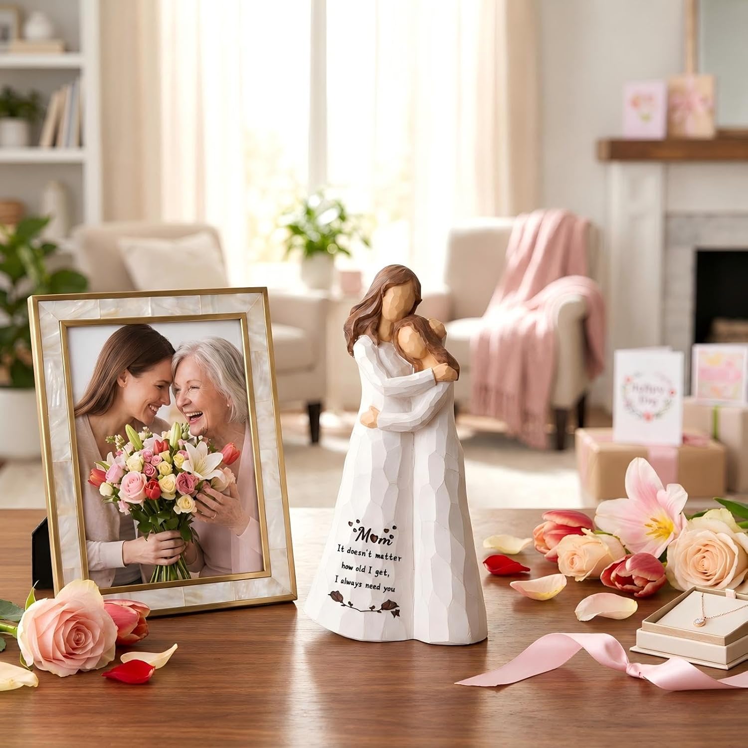 Thumbnail 1 de Kohehe 5.5-Inch Handmade Mom and Daughter Figurine
