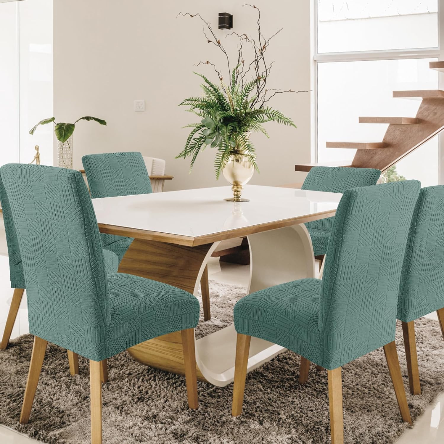 Thumbnail 2 de Ystyle Housse De Chaise 6 Pièces – Housse Chaise Salle À Manger Élastique et Lavable – Vert Clair