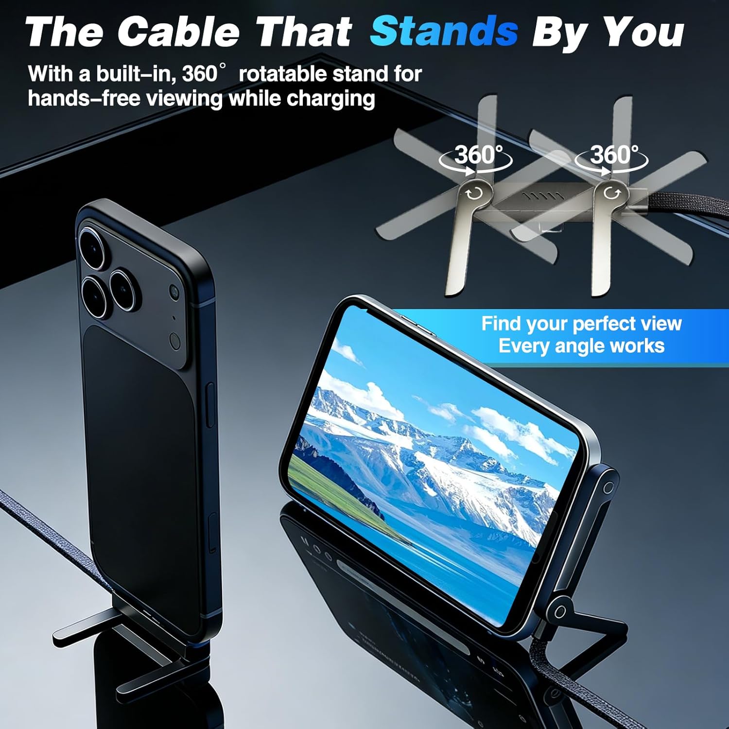 Detalle 2 de USB-C cable charger with stand 1.5m 240W