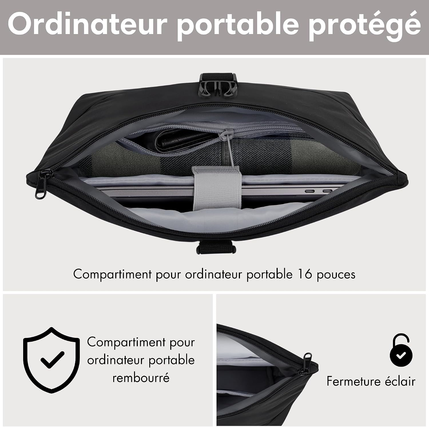 Detalle de LARKSON Tammo sac à dos déperlant pour ordinateur portable jusqu’à 16 pouces