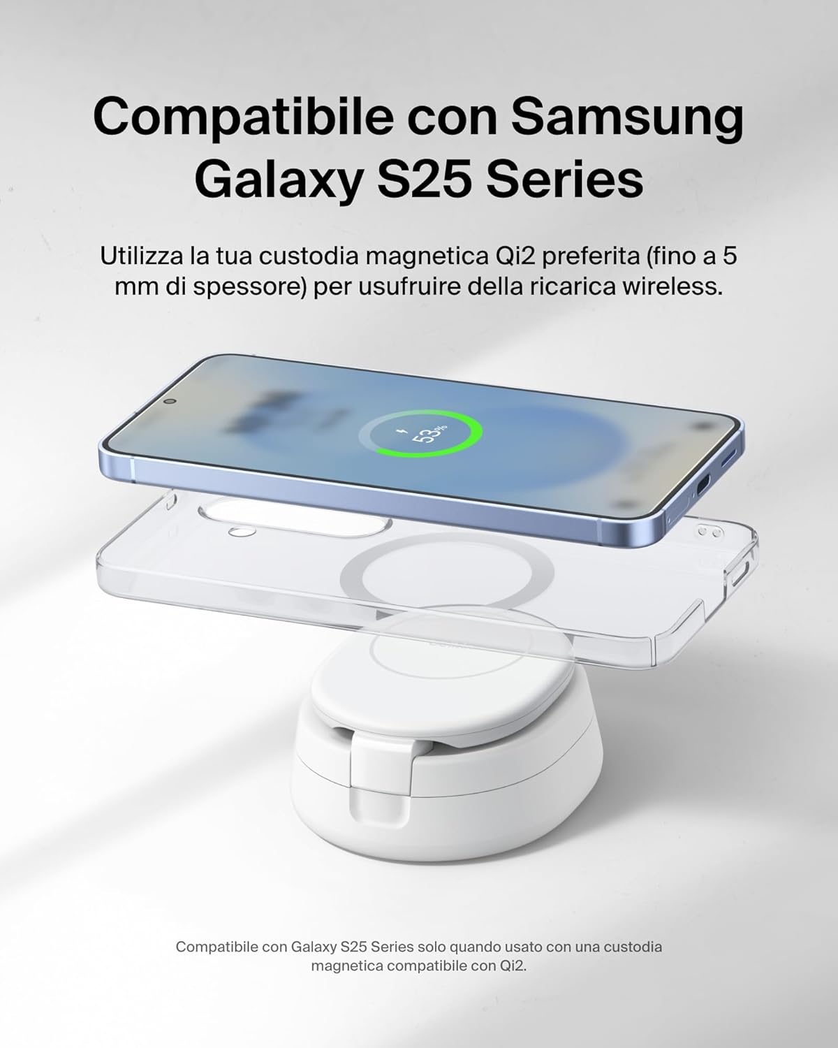 Thumbnail 6 de Belkin 2 in 1 Caricatore Wireless: stazione MagSafe Qi2 15 W con supporto pieghevole da 30 W, bianco